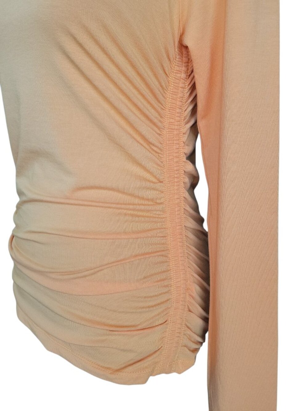 Anatomie Milly Ruched Long Sleeve Top in Tangerine Orange Women's Size S - Picture 6 of 8